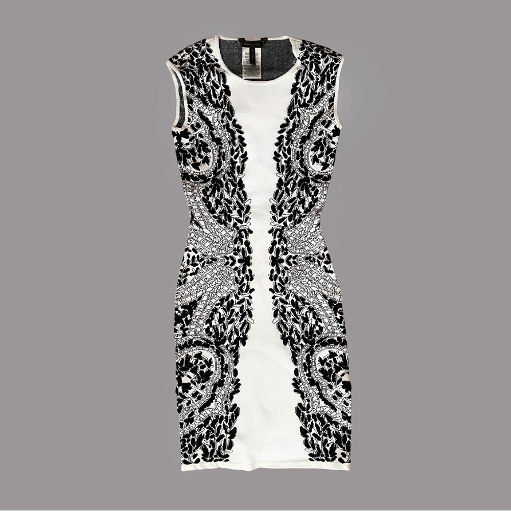 BCBG MaxAzria Konnie Jacquard Bodycon Illusion Dress